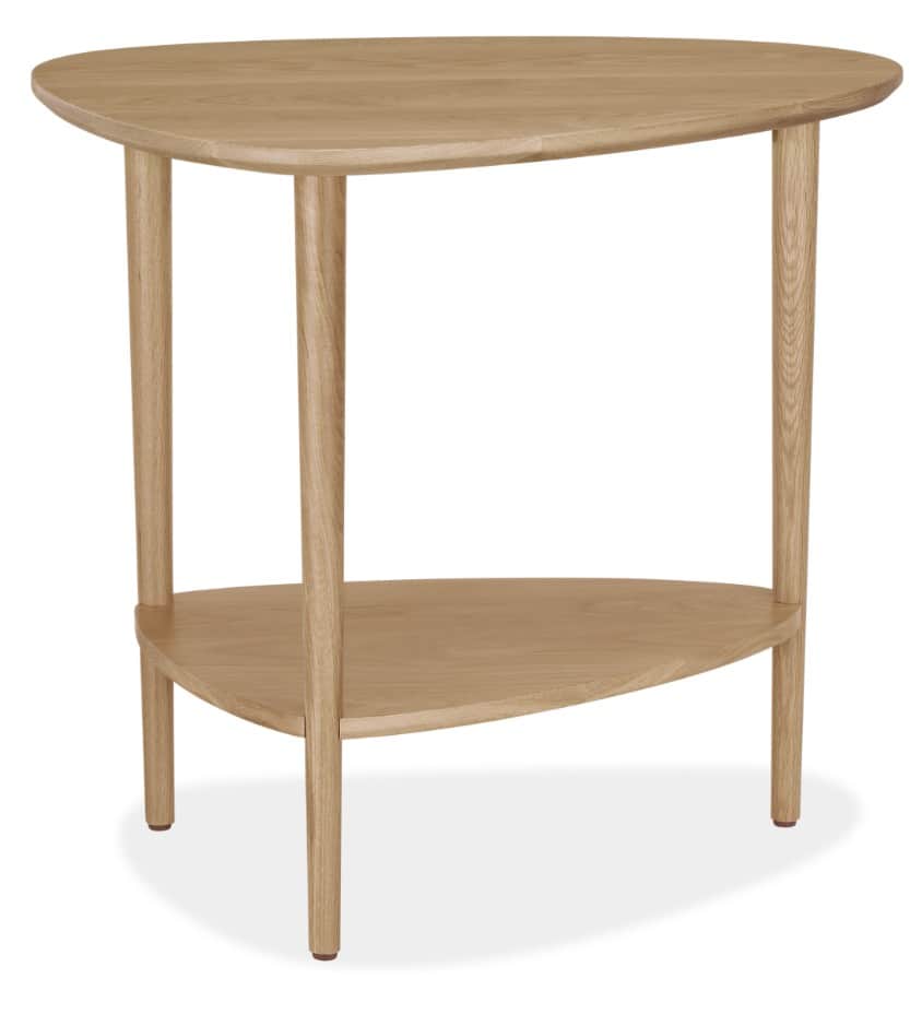 A contemporary end table with a two-tiered design. The table features an organic, asymmetrical top s… — 3D model