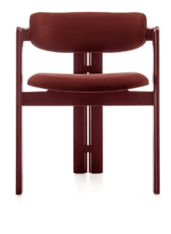 A modern armchair with a wooden frame and upholstered seat and backrest. The chair features a minima… — 3D model