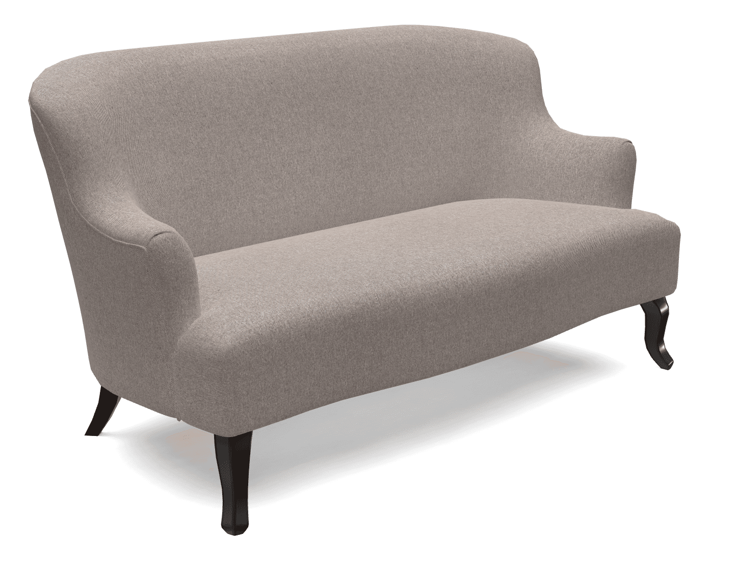 A two-seater upholstered sofa with a high, curved back and armrests. The sofa has a tufted appearanc… — 3D model