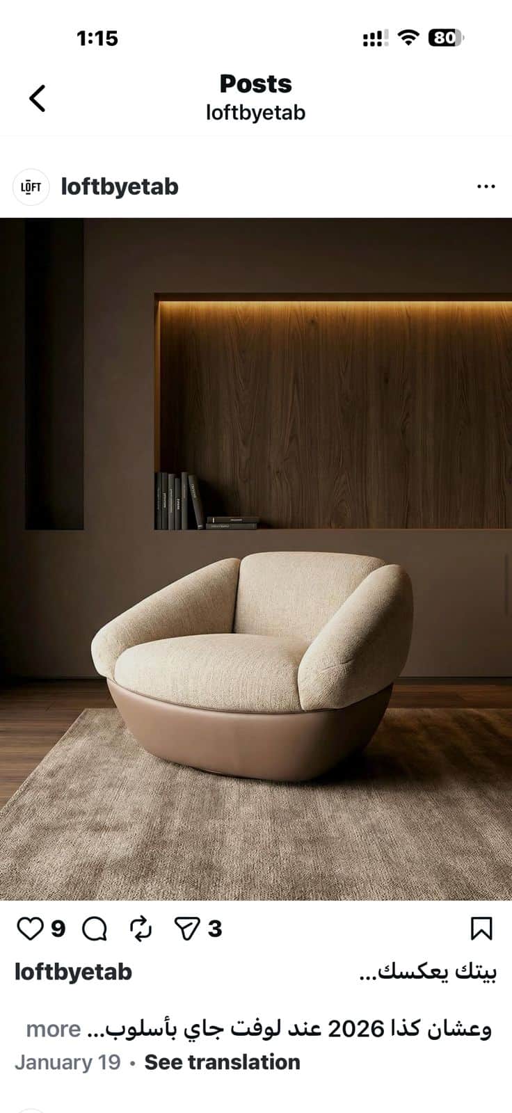 A contemporary club chair featuring a distinct rounded silhouette with a two-tone upholstery. The up… — 3D model