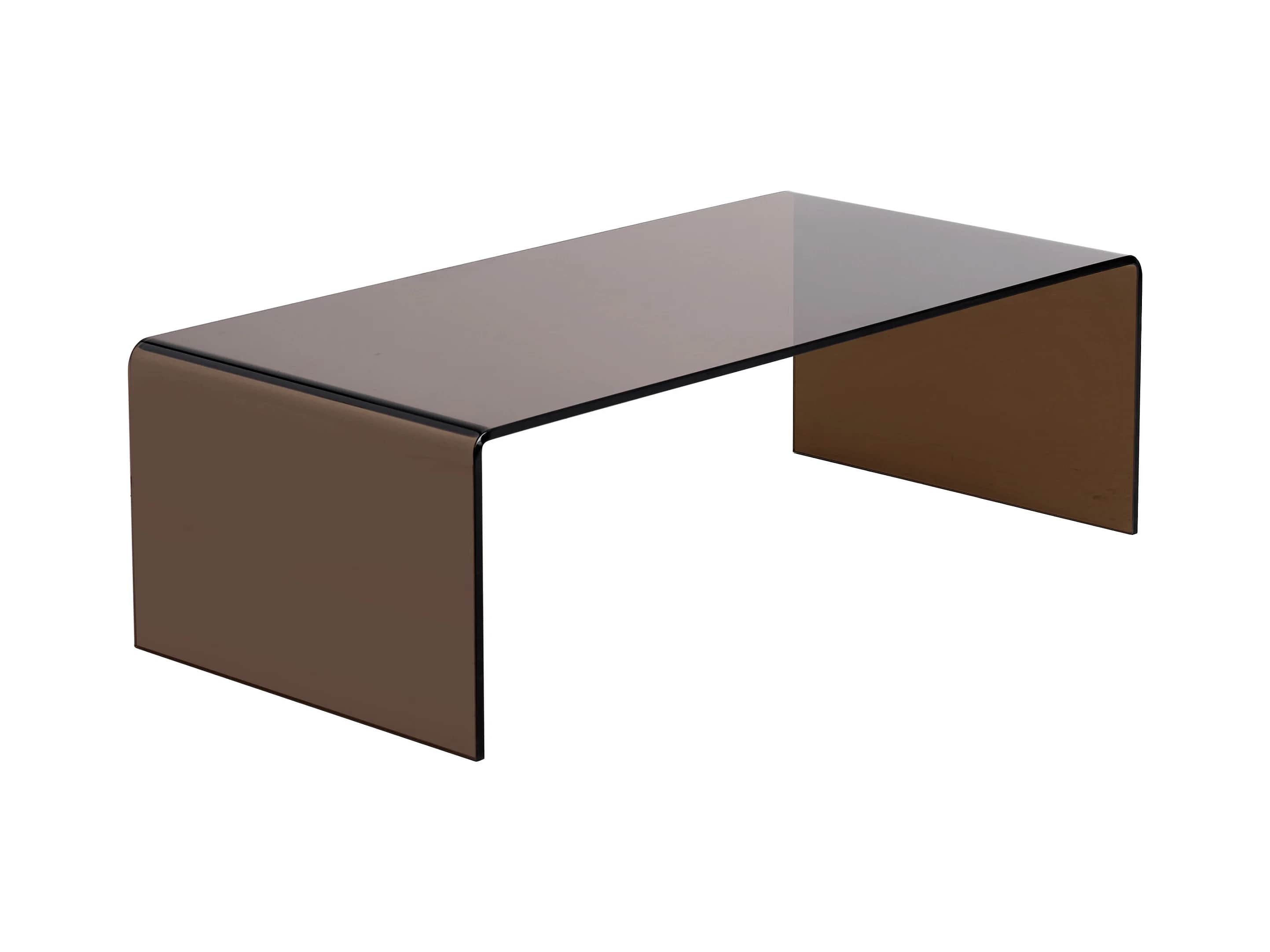 A modern coffee table with a minimalist design. It features a single piece of smoked, tinted glass o… — free BLEND 3D model