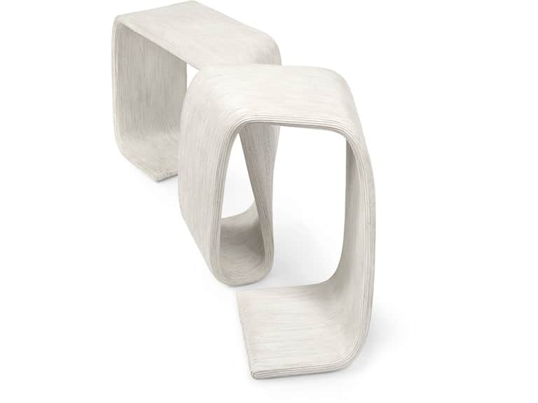 A pair of modern accent tables, each crafted from a single continuous piece of bentwood or laminated… — 3D model