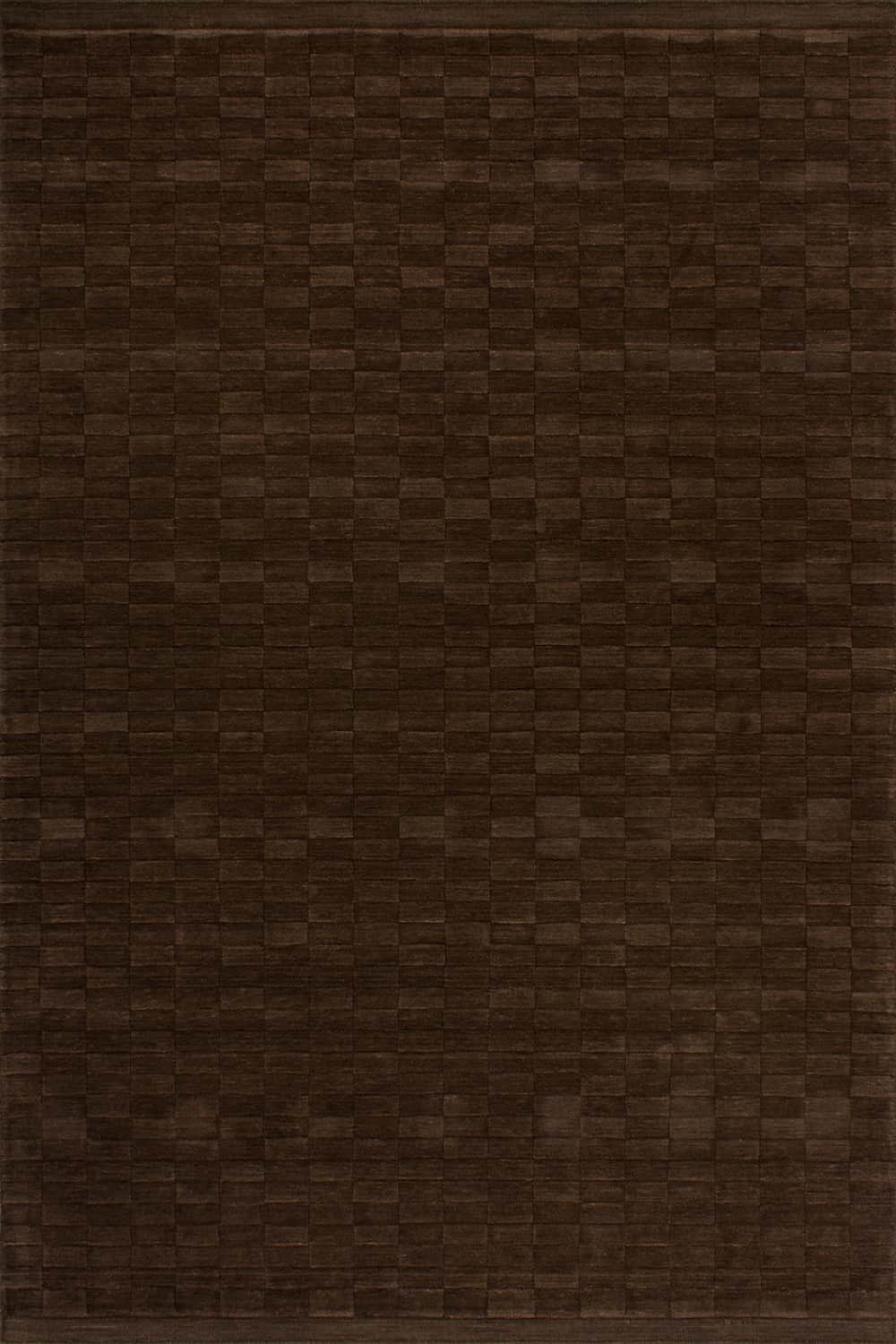 A dark brown, rectangular rug with a subtle textured pattern. The pattern appears to be a grid of sm… — 3D model