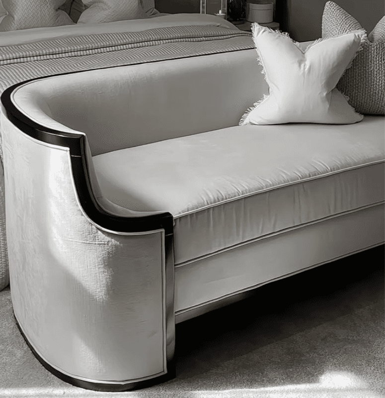 A sophisticated two-seater loveseat featuring a continuous, rounded back and integrated armrests, up… — 3D model