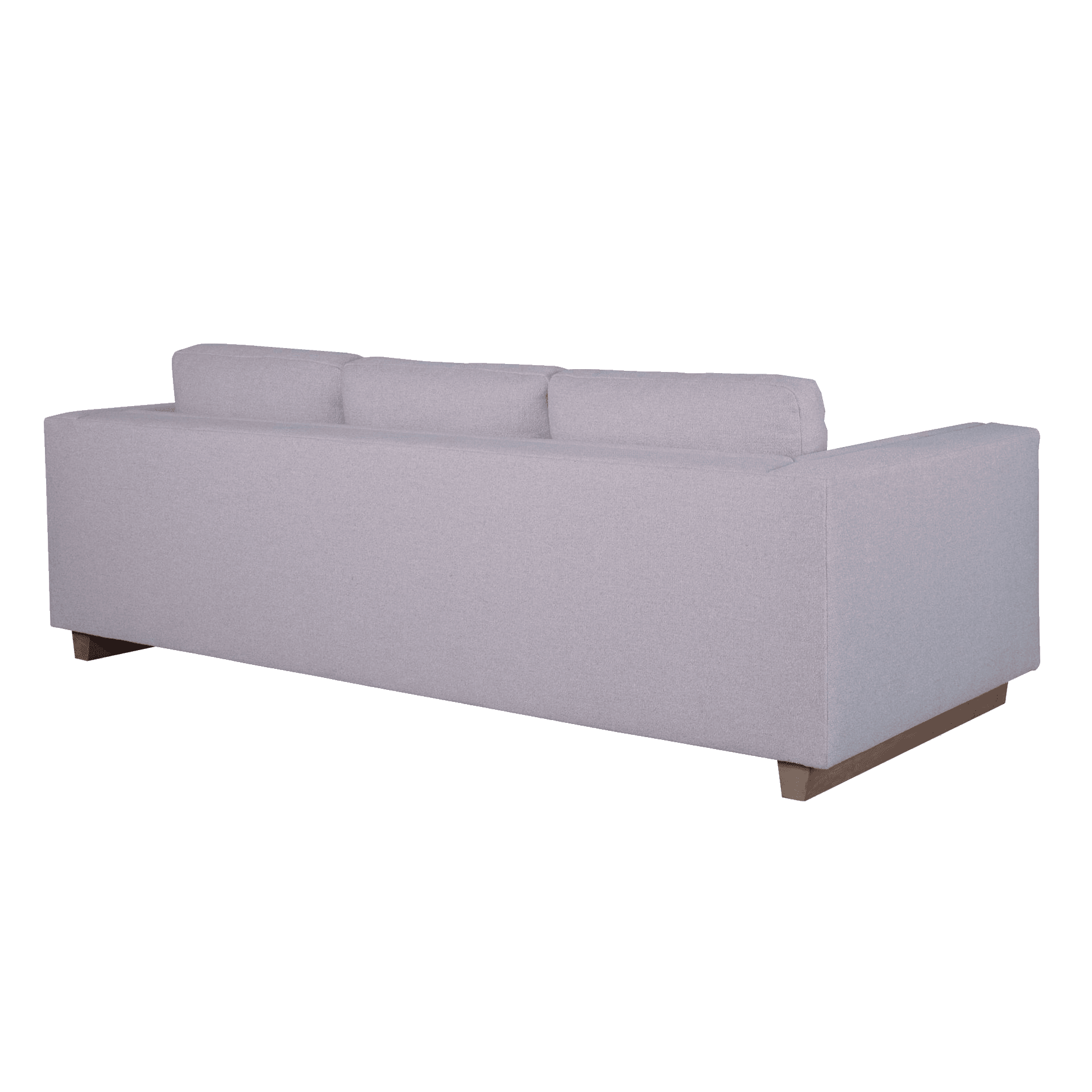 A three-seater sofa upholstered in a light-colored textured fabric. The sofa has a modern, minimalis… — 3D model
