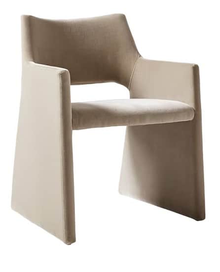 A contemporary armchair with a distinctive geometric silhouette. The chair features a fully upholste… — free OBJ 3D model