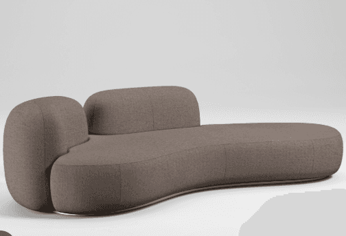 A contemporary, modular sofa with a unique, organic, and curved design. It features rounded forms an… — 3D model