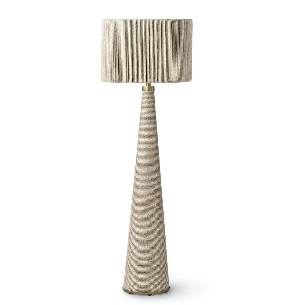 A floor lamp with a conical base and a cylindrical lampshade. Both the base and the shade are covere… — free BLEND 3D model
