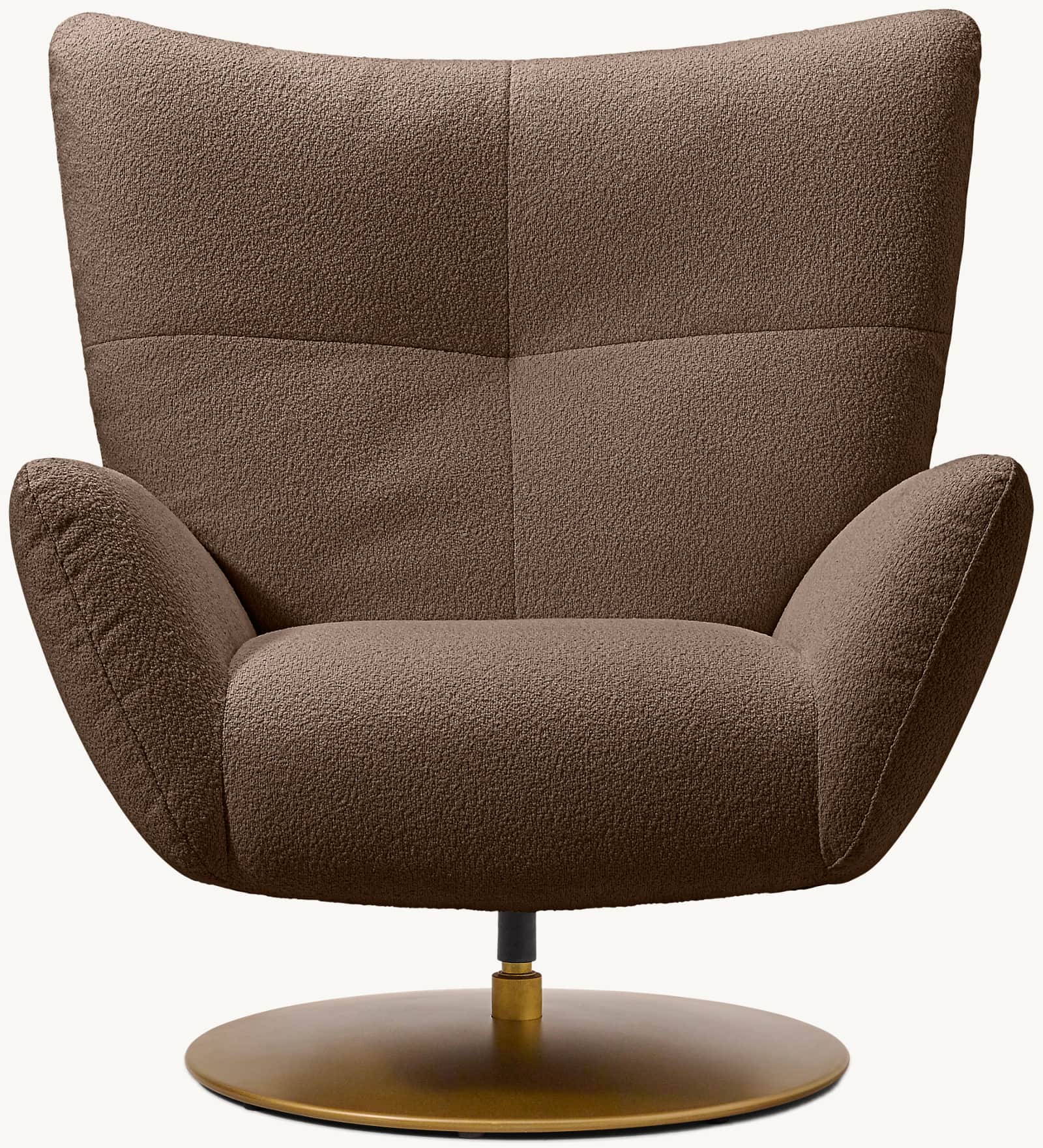 A modern armchair with a rounded, enveloping design. It features a high, tufted backrest and integra… — 3D model