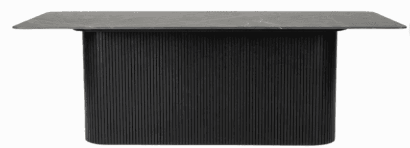 A modern counter-style table with a rectangular, dark gray top featuring a subtle veined pattern, po… — 3D model