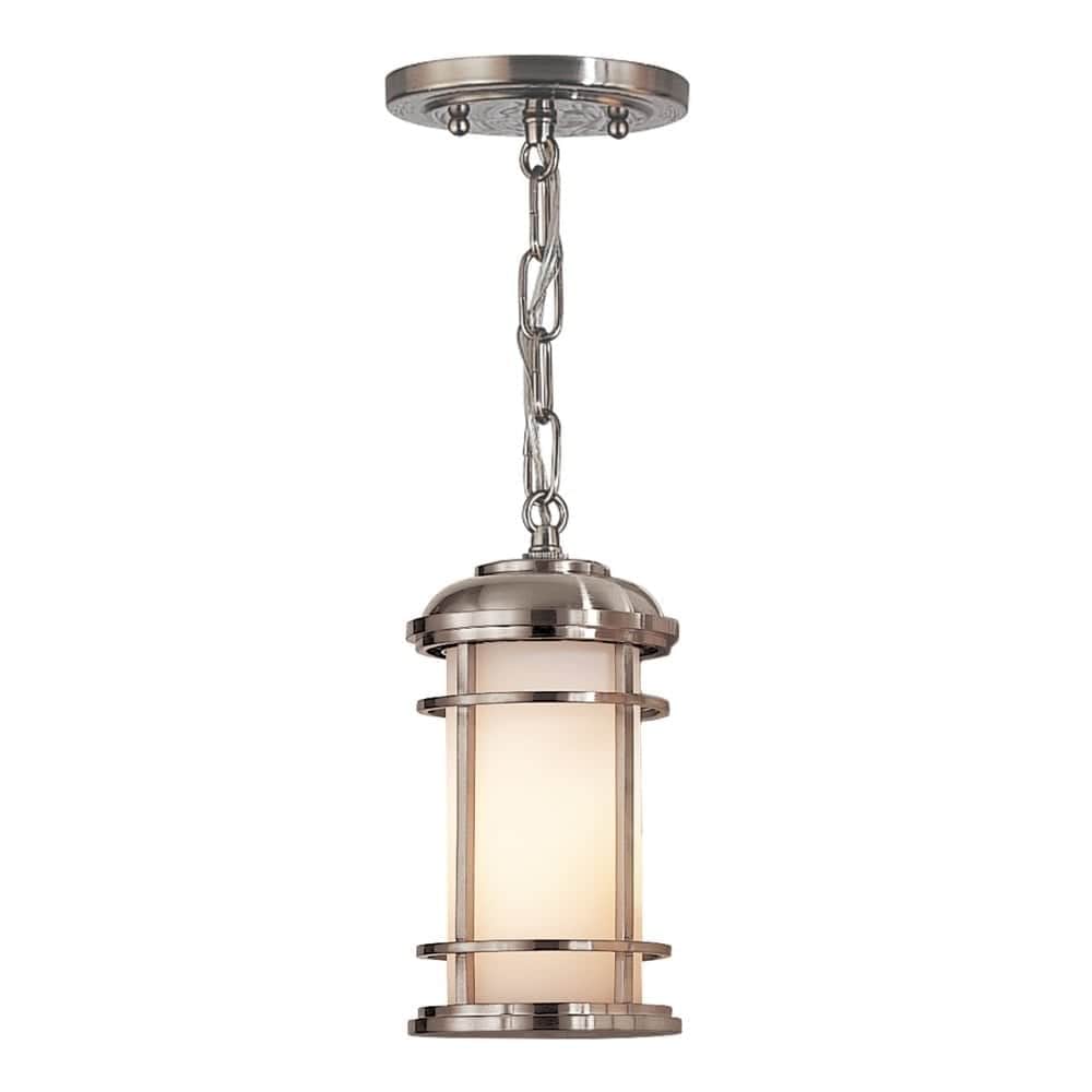 A contemporary pendant light featuring a cylindrical frosted glass diffuser encased by a framework o… — free GLB 3D model