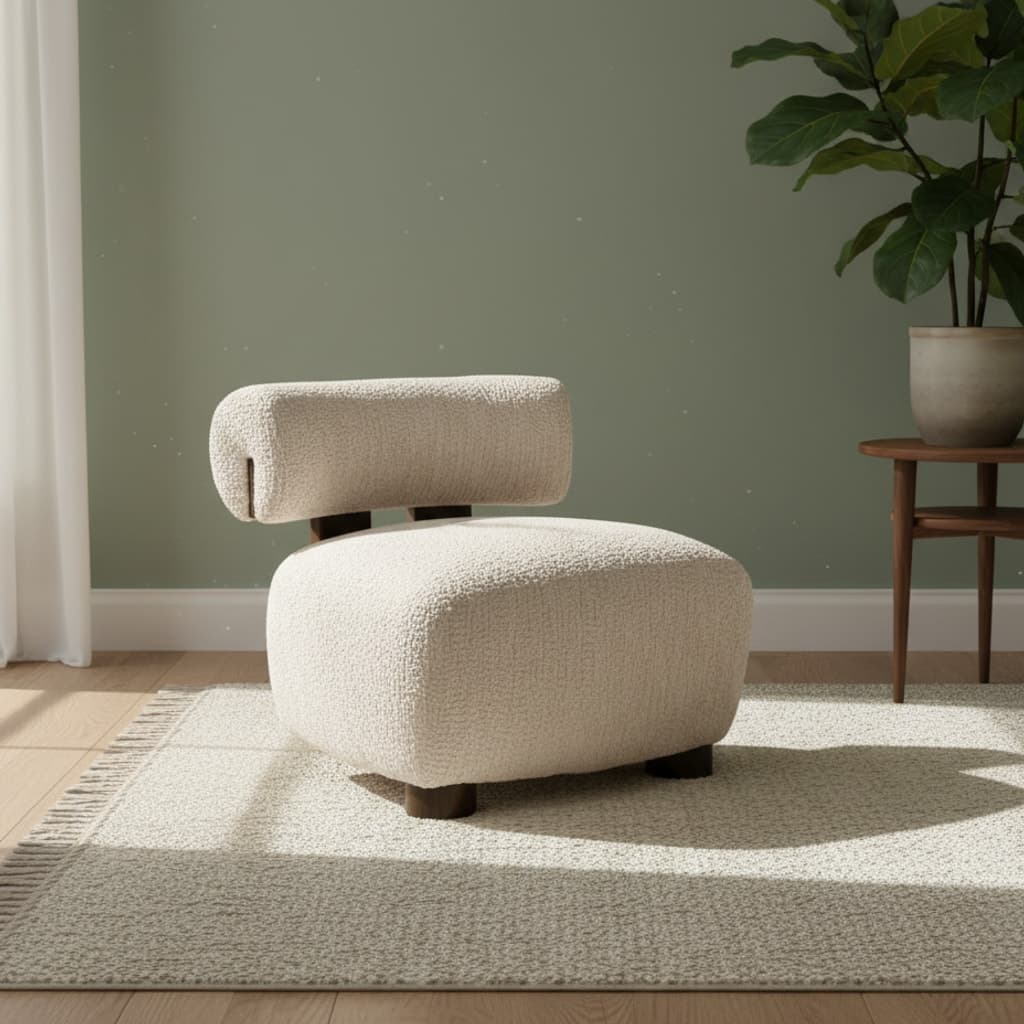 Stage 1 — original photo of an armchair in a living-room interior, before processing