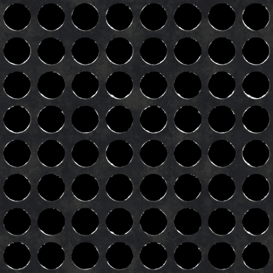 A tall, rectangular modular storage unit, black in color, featuring a grid of numerous circular openings on its front surface designed for bottle storage. — 3D model