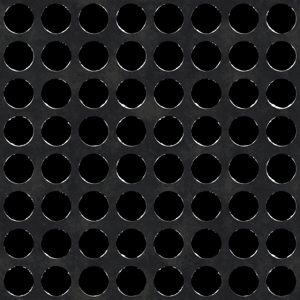 A tall, rectangular modular storage unit, black in color, featuring a grid of numerous circular openings on its front surface designed for bottle storage. — 3D model