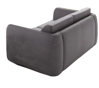 A two-seater sofa with a light grey fabric upholstery. It features rounded armrests that flow seamlessly into the base, and a straight back with two distinct seat cushions. The overall design suggests a modern or contemporary style. — 3D model