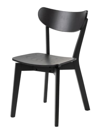 A modern chair with a curved backrest and a slightly angular seat. The chair features four legs and appears to be constructed from molded wood or a wood composite. It has a minimalist design with visible joinery points. — 3D model