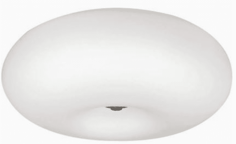 A minimalist white ceiling flush mount light fixture with a smooth, domed diffuser and subtle central hardware. — 3D model