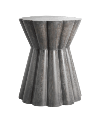 A small, dark-toned fluted wooden table with an hourglass silhouette, suitable for use as an accent or side table. — 3D model