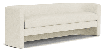 A two-seater upholstered loveseat featuring a contemporary design. It has fully upholstered, subtly rounded track arms and a low-profile base. The seating consists of two tailored seat cushions and a single, long back cushion, all upholstered in a light, neutral-colored woven fabric. — 3D model