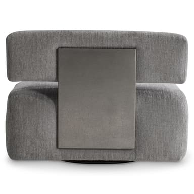 An armless, upholstered lounge chair with a low-profile, blocky silhouette and a hidden swivel base. The chair features a separate backrest cushion that appears to float above the seat. — 3D model