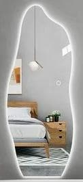An asymmetrical wall mirror with an organic, free-form silhouette and frameless design. — 3D model