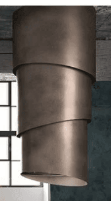 A contemporary wall sconce featuring a layered, cylindrical design crafted from metal with a dark, possibly bronze or aged finish. The overlapping curved panels create a sculptural form, likely designed to emit indirect light. — 3D model