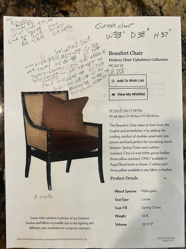 A transitional armchair featuring a dark-stained wood frame, natural cane webbing on the backrest and side panels, and upholstered seat and back cushions in a brown plaid fabric. The chair has integrated armrests and turned front legs. — 3D model