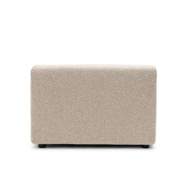 An armless, modular seating unit upholstered in a textured boucle fabric. The unit features a low-profile design with a deep seat and a rounded backrest, suggesting a modern or contemporary aesthetic. It is a single component, likely intended to be part of a larger sectional sofa arrangement or used as a standalone accent piece. — 3D model