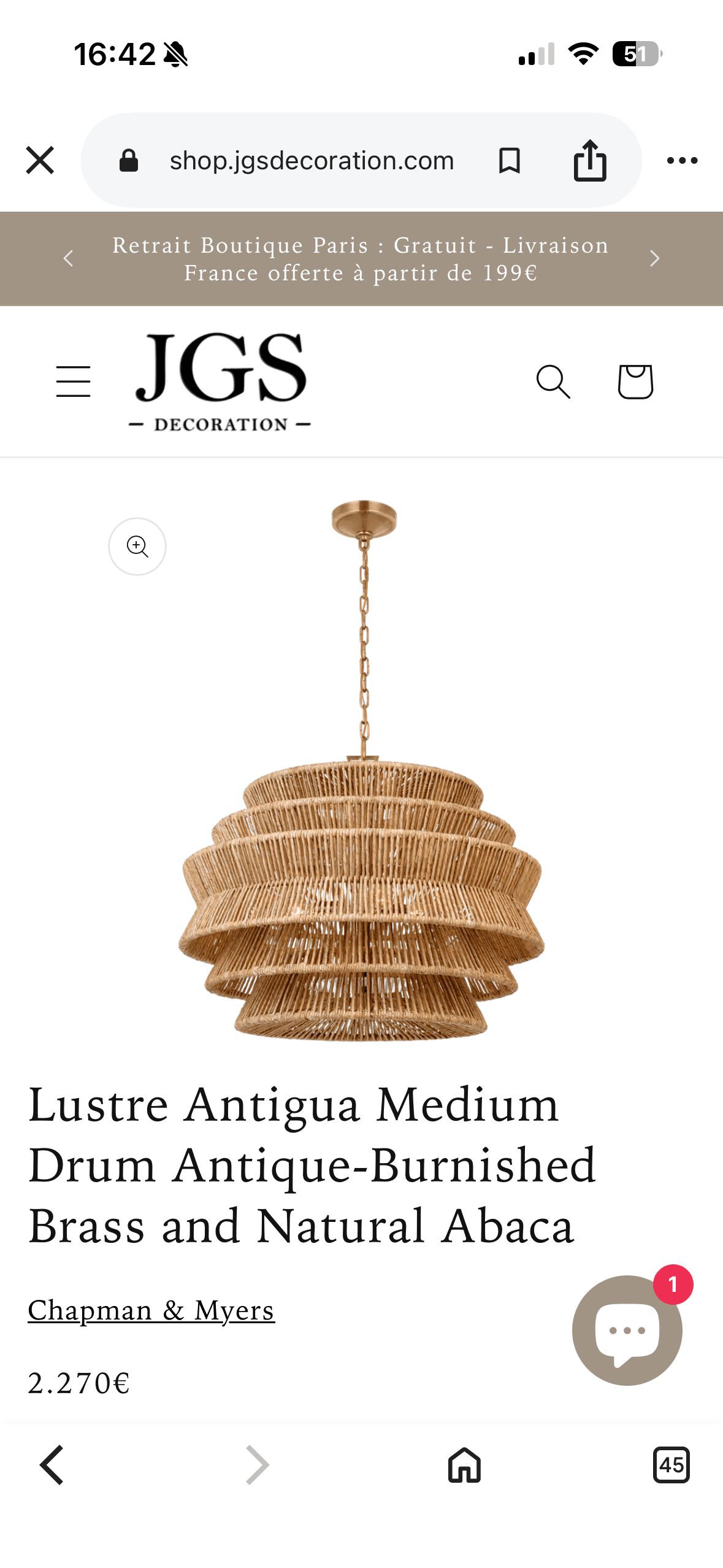 A drum-shaped chandelier with multiple tiered, natural abaca shades. The fixture is suspended by a brass chain and canopy. The shades have a layered, slightly flared profile, resembling stacked baskets. — 3D model
