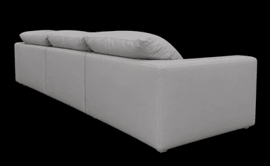 A sectional sofa with a chaise lounge attachment. The sofa features three seat cushions and three back cushions, with one armrest on the left side. The chaise extends from the right side, providing additional seating or lounging space. The overall design is modern and minimalist. — 3D model