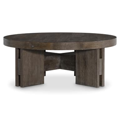 A dark wood console table with a rectangular top and two solid block legs connected by a horizontal support. A central vertical support element is visible. — 3D model