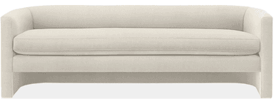 A two-seater upholstered loveseat featuring a contemporary design. It has fully upholstered, subtly rounded track arms and a low-profile base. The seating consists of two tailored seat cushions and a single, long back cushion, all upholstered in a light, neutral-colored woven fabric. — 3D model