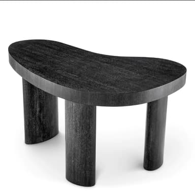 A side table with an organically shaped, asymmetric top and three cylindrical legs. The overall design is minimalist and sculptural. — 3D model