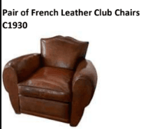 A classic club armchair upholstered in rich, aged brown leather, featuring rolled armrests and a subtly sculpted backrest. — 3D model
