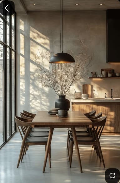 A modern rectangular dining table crafted from light-toned wood, featuring a clean, minimalist design with splayed and tapered legs. The tabletop has subtly rounded edges. — 3D model