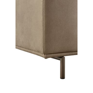 A modern two-seater sofa with clean lines and a low profile. The sofa features plush cushions for the seat and back, and slightly rounded armrests. It is supported by thin, minimalist metal legs. — 3D model