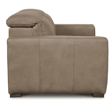 A two-seater sofa with a modern design, upholstered in a smooth, matte-finish material. The sofa features squared arms, distinct seat and back cushions, and a low profile base. The stitching is visible and consistent, indicating careful construction. — 3D model