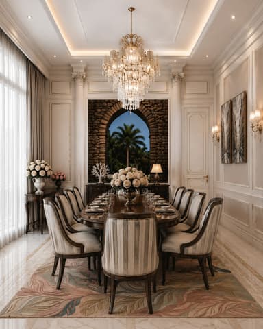 A large, ornate multi-tiered crystal chandelier featuring a gilded metal frame, numerous cascading crystal prisms, and multiple small, conical fabric shades over individual light sources. The fixture is suspended by a chain from a ceiling canopy. Its design emphasizes classical opulence and grandeur, with intricate metalwork supporting the layered structure of lights and decorative crystal elements. — 3D model