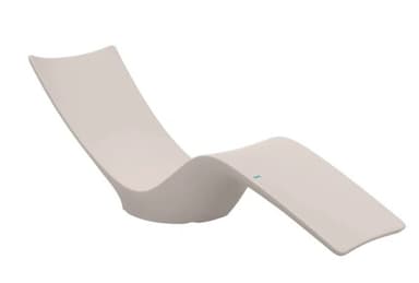 A contemporary chaise lounge featuring a single, continuous, and ergonomic S-shaped form, likely constructed from a molded composite material in a light neutral color. — 3D model