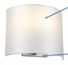 A modern wall sconce featuring a curved, frosted white glass or acrylic shade affixed to a brushed metallic backplate. The design is minimalist, providing soft, diffused light. — 3D model