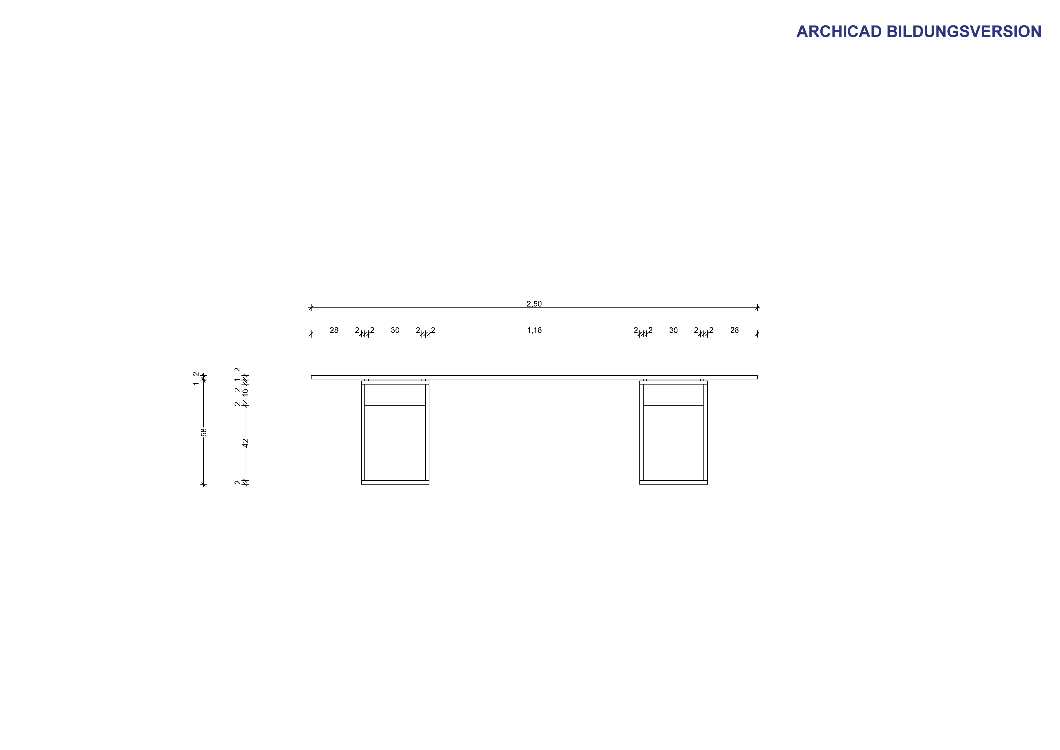 A contemporary desk with a dark brown rectangular tabletop and two cuboid legs. Each leg features a frosted glass panel on one side, creating a modern aesthetic. The desk is presented in an isometric view against a plain white background. — 3D model