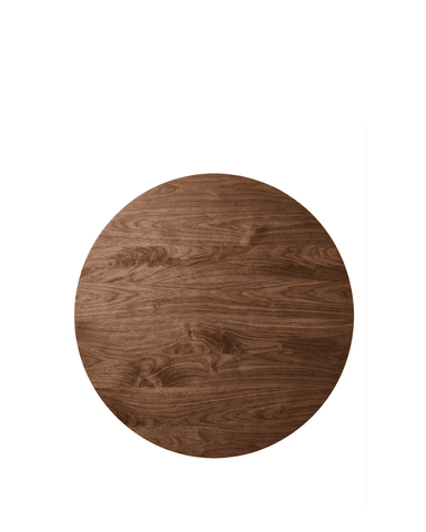 A round dining table with a thick, solid wood top and a unique, sculptural pedestal base. The base consists of two curved, hollowed-out cylindrical elements connected by a lower shelf, creating an open, organic form. The wood appears to be reclaimed or naturally aged, with visible grain and texture. — 3D model