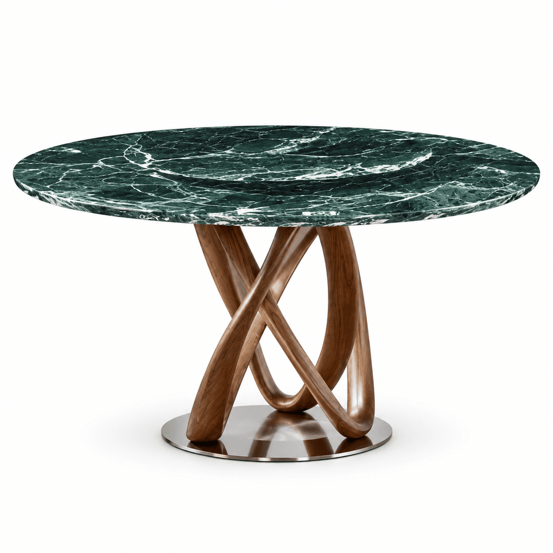 Sculptural Marble Wood Dining Table 3D Model — Free Download | FurniMesh