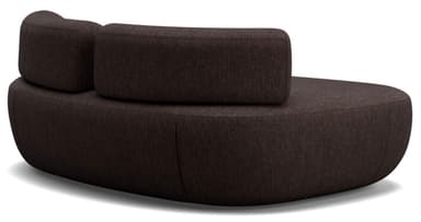 A contemporary, organically shaped chaise lounge with a low profile and rounded edges. It features a single backrest cushion that is positioned towards the right side of the seating area, providing partial back support. The upholstery has a textured weave. — 3D model