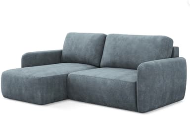 A sectional sofa with a chaise lounge on the left side. The sofa features deep seating, plush back cushions, and low-profile armrests. The upholstery has a textured weave. — 3D model
