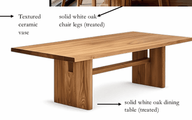 A minimalist rectangular coffee table crafted from solid wood, featuring a thick tabletop supported by two wide plank legs connected by a central stretcher bar. The wood displays a visible natural grain pattern. — 3D model