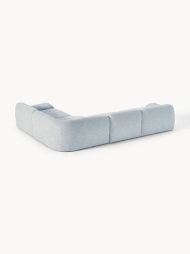 A modular sectional sofa with a chaise lounge component. The sofa features rounded edges and thick cushioning, with each module appearing to be a distinct upholstered block. Dimensions are provided for overall length (349 cm and 262 cm from different angles), seat depth (84 cm), and heights (41 cm, 50 cm, and 65 cm). — 3D model