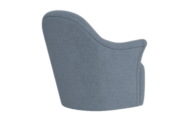 A upholstered armchair with a rounded back and arms, featuring a visible fabric texture and a modern, organic silhouette. The armchair is presented against a solid black background, isolating its form. The curvature of the design suggests comfort and a contemporary aesthetic. — 3D model