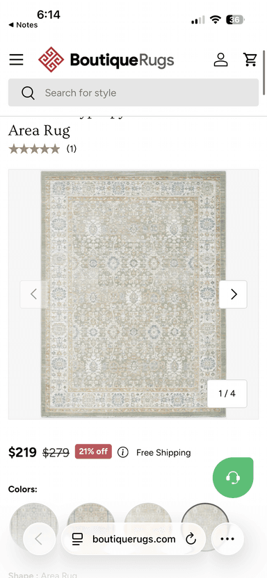 A rectangular area rug featuring a traditional, intricate Persian-inspired pattern with a slightly distressed or faded appearance. The primary colors are muted sage green and cream, accented with touches of light blue, peach, and muted red. It has a central medallion design and a multi-layered border with detailed floral and geometric motifs. — 3D model