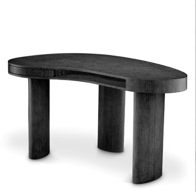 A side table with an organically shaped, asymmetric top and three cylindrical legs. The overall design is minimalist and sculptural. — 3D model